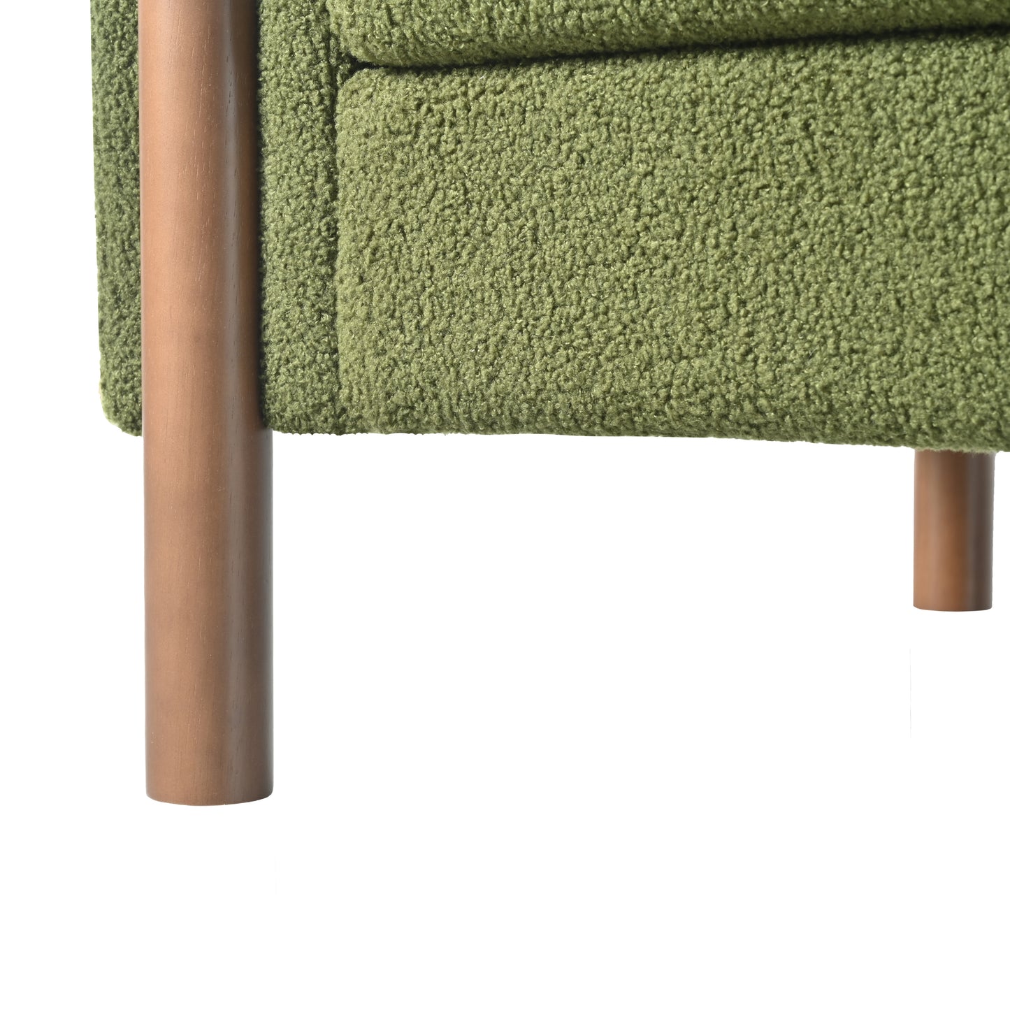 Oversized Accent Chair, Upholstered Living Room Chairs Single Sofa Chair with Walnut Legs, Curved handrail, Green