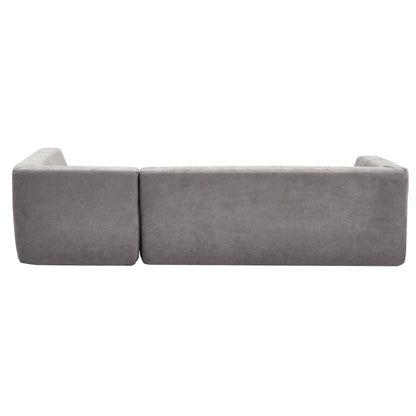 110.2*72.8" Modular Modular Combination Living Room Sofa Set, Modern Minimalist Sofa, Living Room Upholstered Sofa Bed, Bedroom, 2pcs Computer Free Combination, L-Shaped,Light Grey