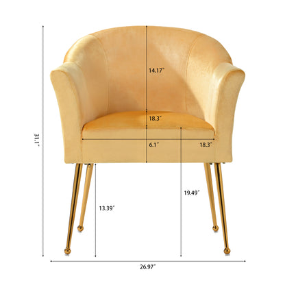 Velvet Accent Chair with Wood Frame, Modern Armchair Club Leisure Chair with Gold Metal Legs, Single Reading Chair for Living Room Bedroom Office Hotel Apartments