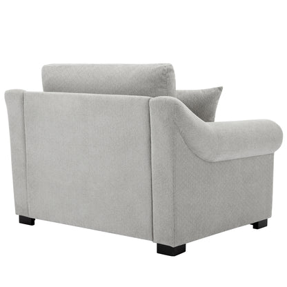 Modern Chenille Oversized Armchair, Accent Chair, Single Sofa for Bedroom, Living Room,44.5" Wide, Light Grey