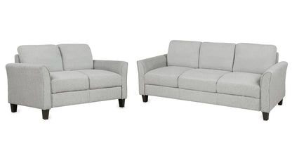 Living Room Furniture Loveseat Sofa and 3-seat sofa (Light Gray)