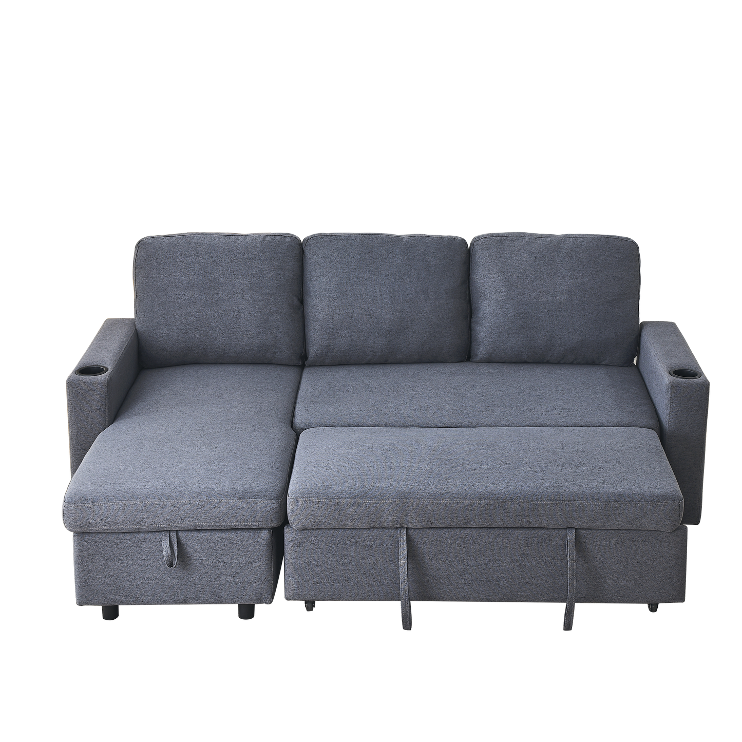 78.7"Comfortable Linen L-Shaped Combo Sofa Sofa Bed, Living Room Furniture Sets for Tight Spaces, Reversible Sleeper Combo Sofa with Pullout Bed,Reversible Sofa Bed for Living Room, Office, Apartmen