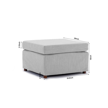 2 Seat Module Sectional Sofa Couch With 1 Ottoman,Seat Cushion and Back Cushion Removable and Washable,Light Grey