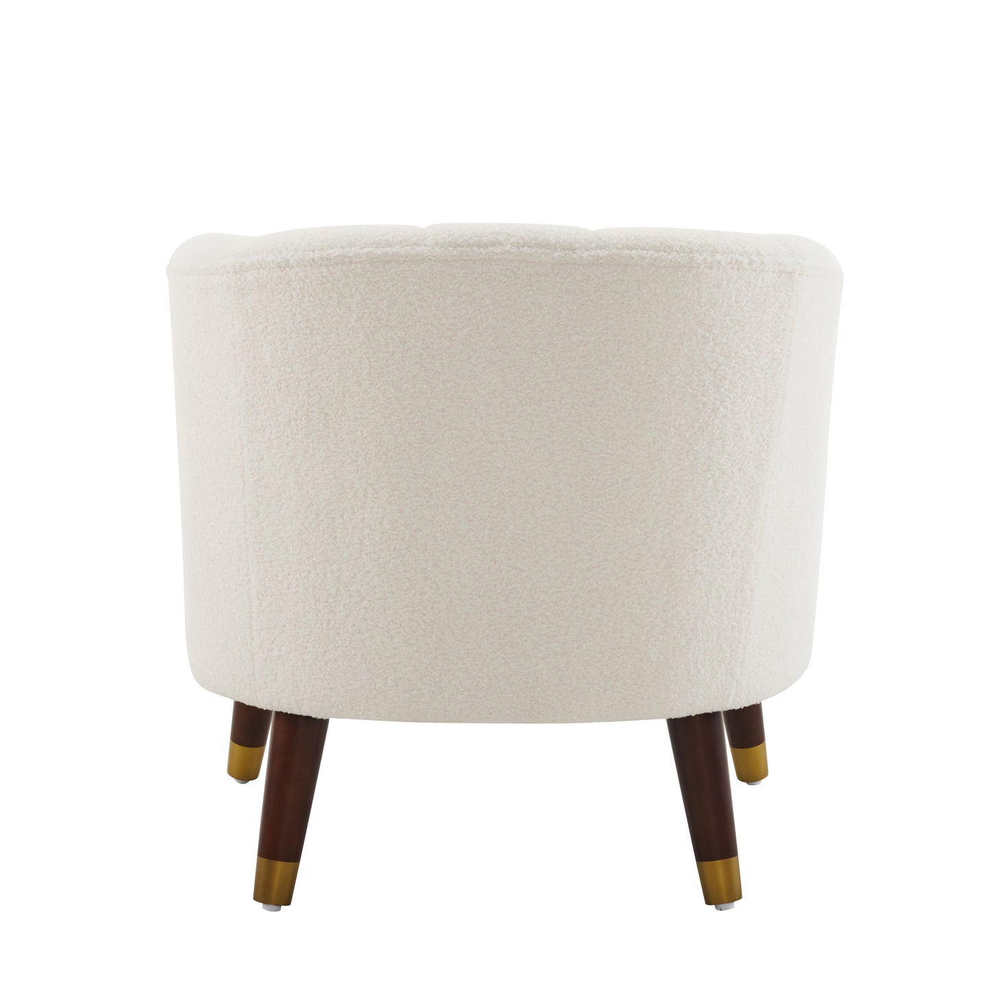 Upholstered Barrel Accent Chair With Wooden Legs