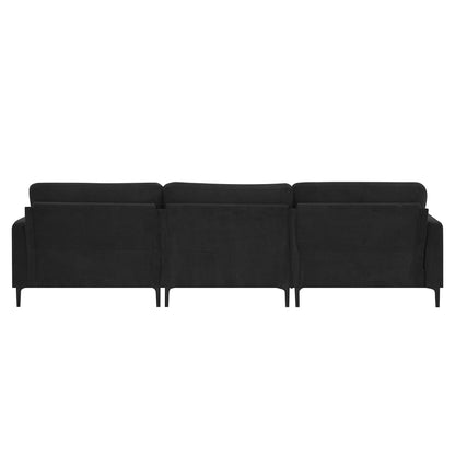 103.5*59" Modern L-shaped Sectional Sofa, 4-seat Velvet Fabric Couch Set with Convertible Ottoman,Freely Combinable Sofa for Living Room, Apartment, Office,Apartment,2 Colors