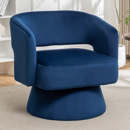 Swivel Barrel Chair, Velvet Accent Armchair 360 Degree Swivel Club Chair for Living Room Bedroom Reception Room