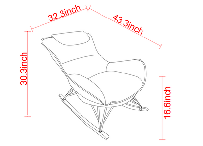 Leisure sofa single rocking chair, light luxury sofa chair, balcony leisure area single chair, comfortable and breathable,detachable and washable seat cushion (Color:Light Green )