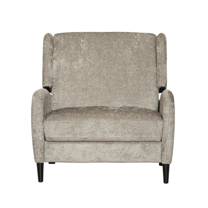 Oversized Textured Fabric Pushback Recliner Dark Beige and Dark Brown