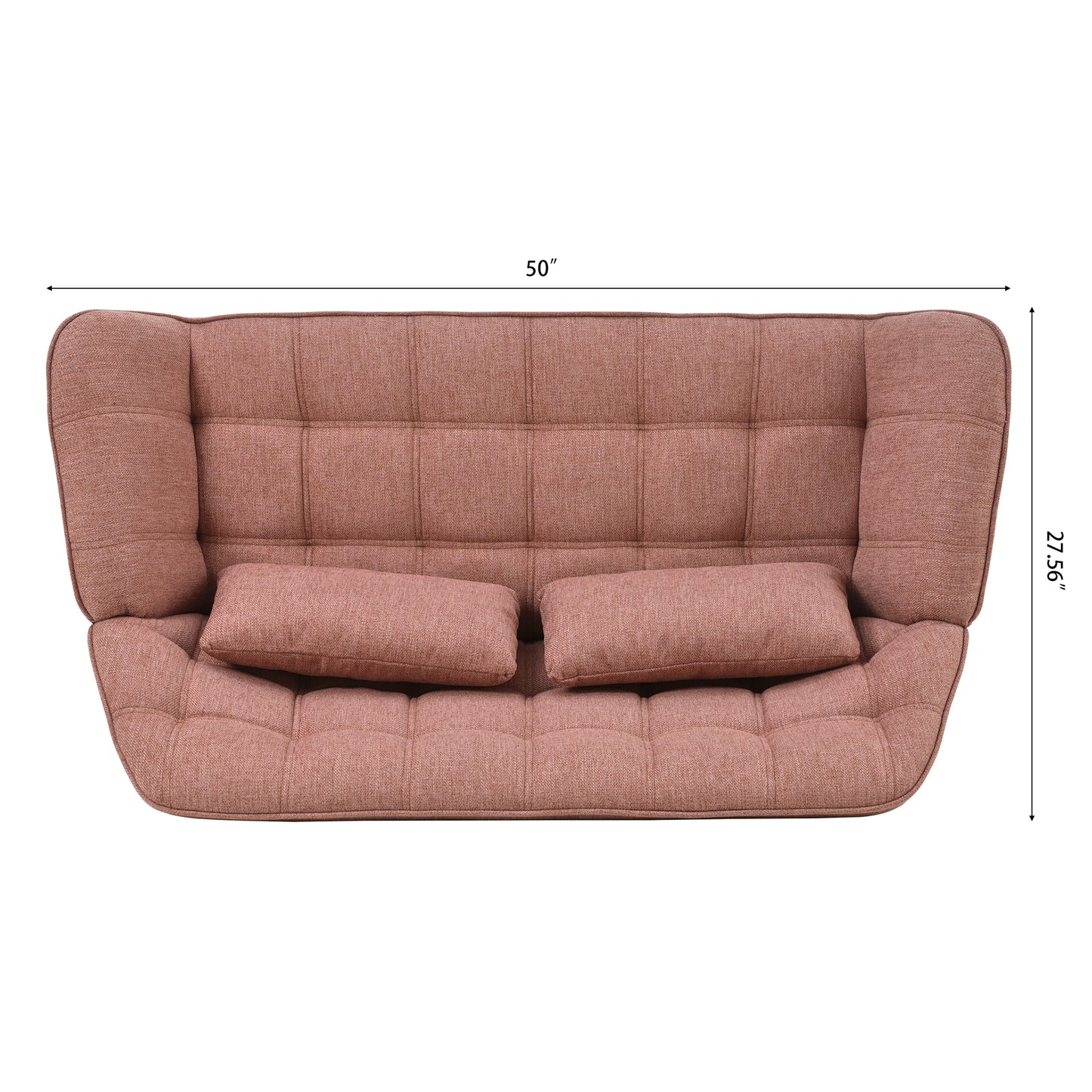 50 "W Love Seat, Comfy Loveseat Sofa with 2 Pillows, Small Couch 2-Seater Sofa for Living Room, Bedroom, Apartment, PINK