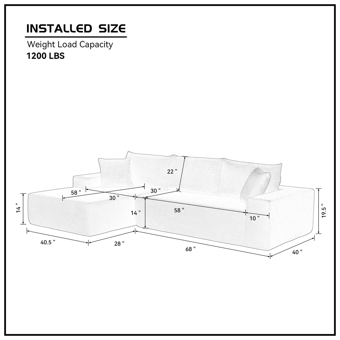 Sectional corduroy Couch Covers 2 pcs L Shape Sectional Sofa Couches for Living Room, Bedroom, Salon for Left Chaise,Drak Green.