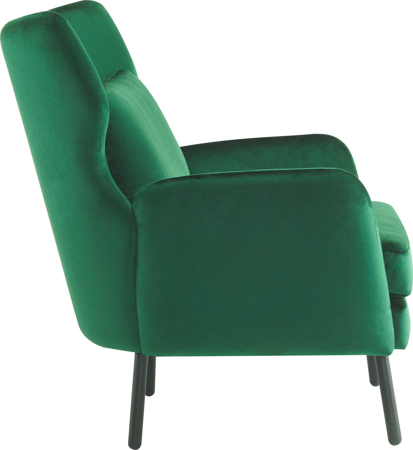 Velvet Accent Chair, Modern Living Room Armchair Comfy Upholstered Single Sofa Chair for Bedroom Dorms Reading Reception Room with Metal Legs & Pillow, Green