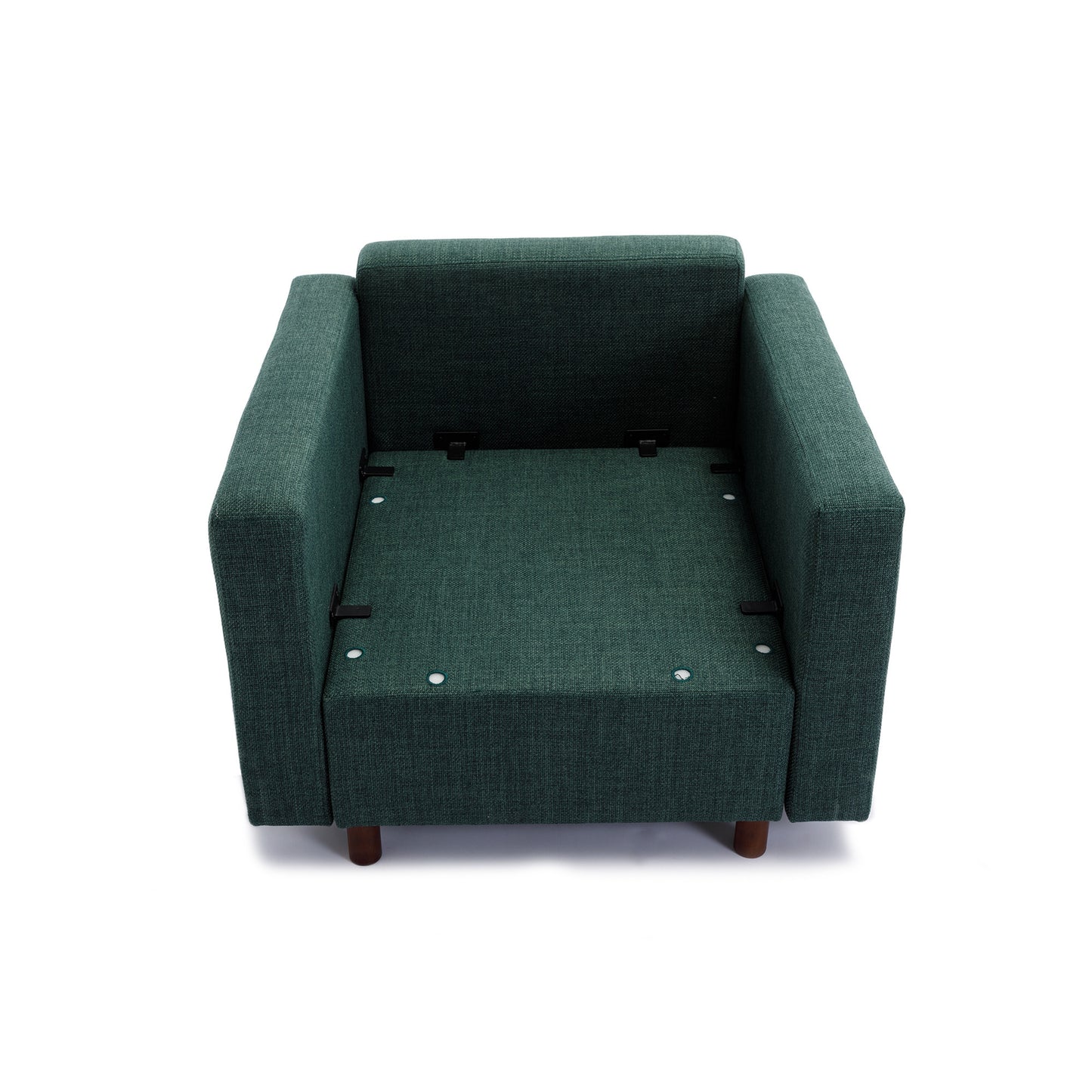 2 Seat Module Sectional Sofa Couch With 1 Ottoman for living room,Seat Cushion and Back Cushion Non-Removable and Non-Washable,Green