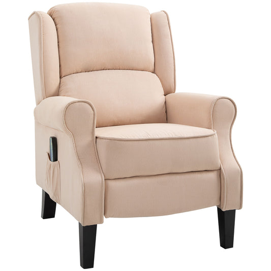 Massage Recliner Sofa Chair with Heat Function, Remote, Cream