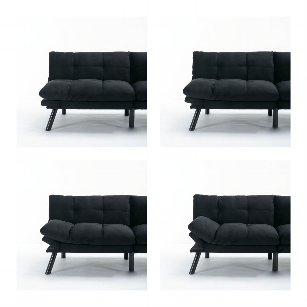 Black Convertible Folding Modern sofa Bed