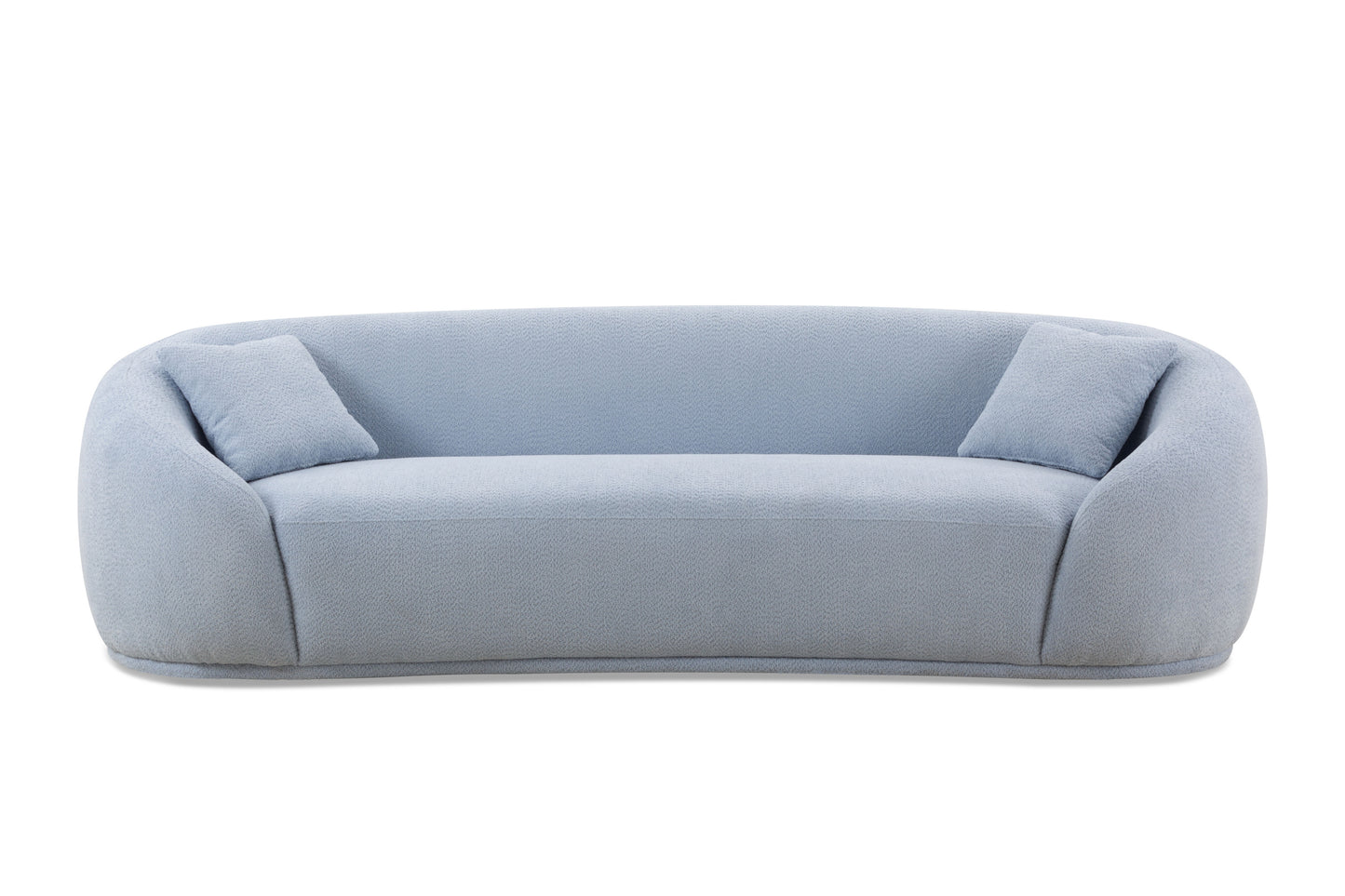 3 Seater Sofa Modern combination Half Moon casual teddy wool sofa Curved sofa, blue sky