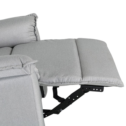 360 Degree Swivel Upholstered Manual Recliner Chair Theater Recliner Sofa Nursery Glider Rocker for Living Room, Grey