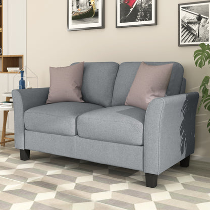 Living Room Furniture Armrest Single Sofa  and Loveseat Sofa (Gray)