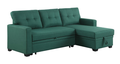 Upholstered Pull out Sectional Sofa with Chaise