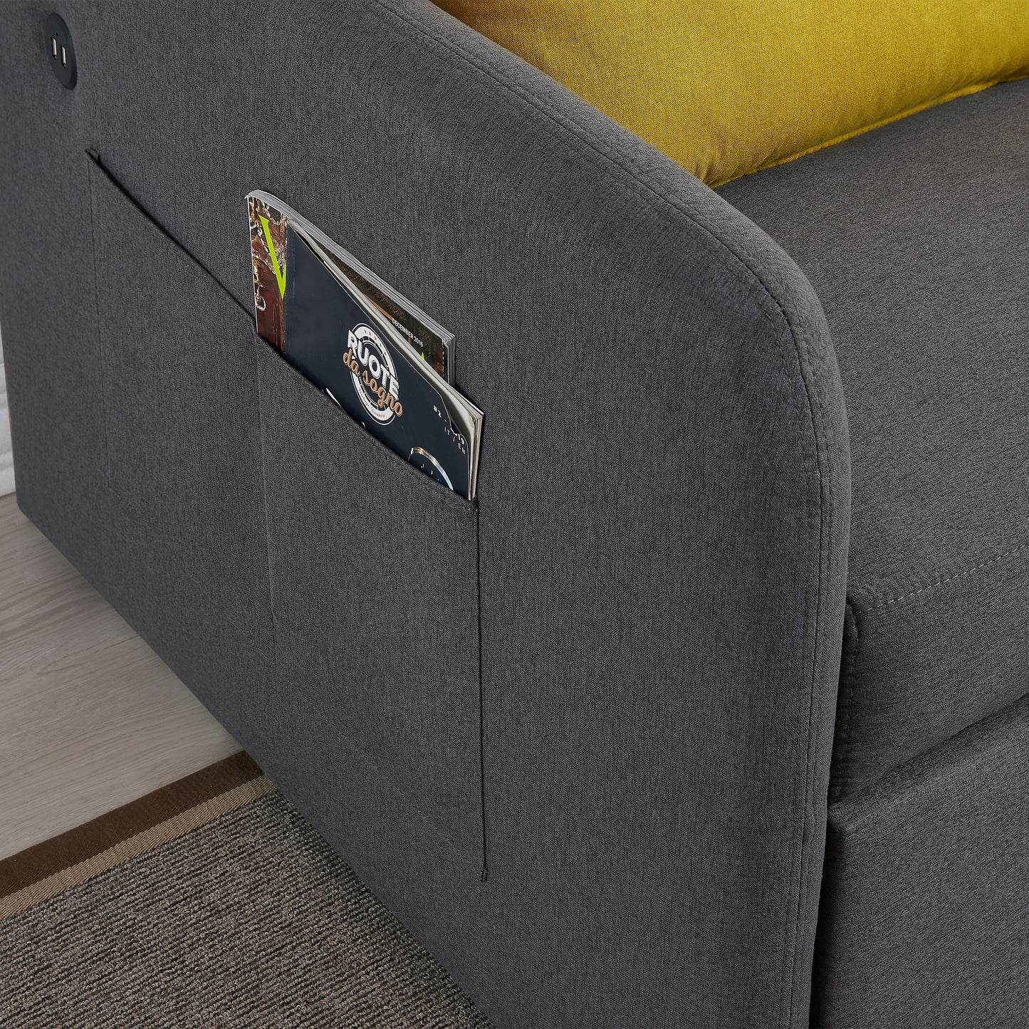 Sofa Bed Grey Fabric