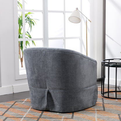 360-degree Swivel Accent Armchair Linen Blend Grey