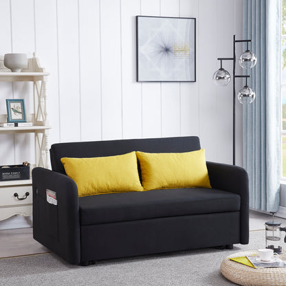 Tiwns Sofa Bed Black Fabric