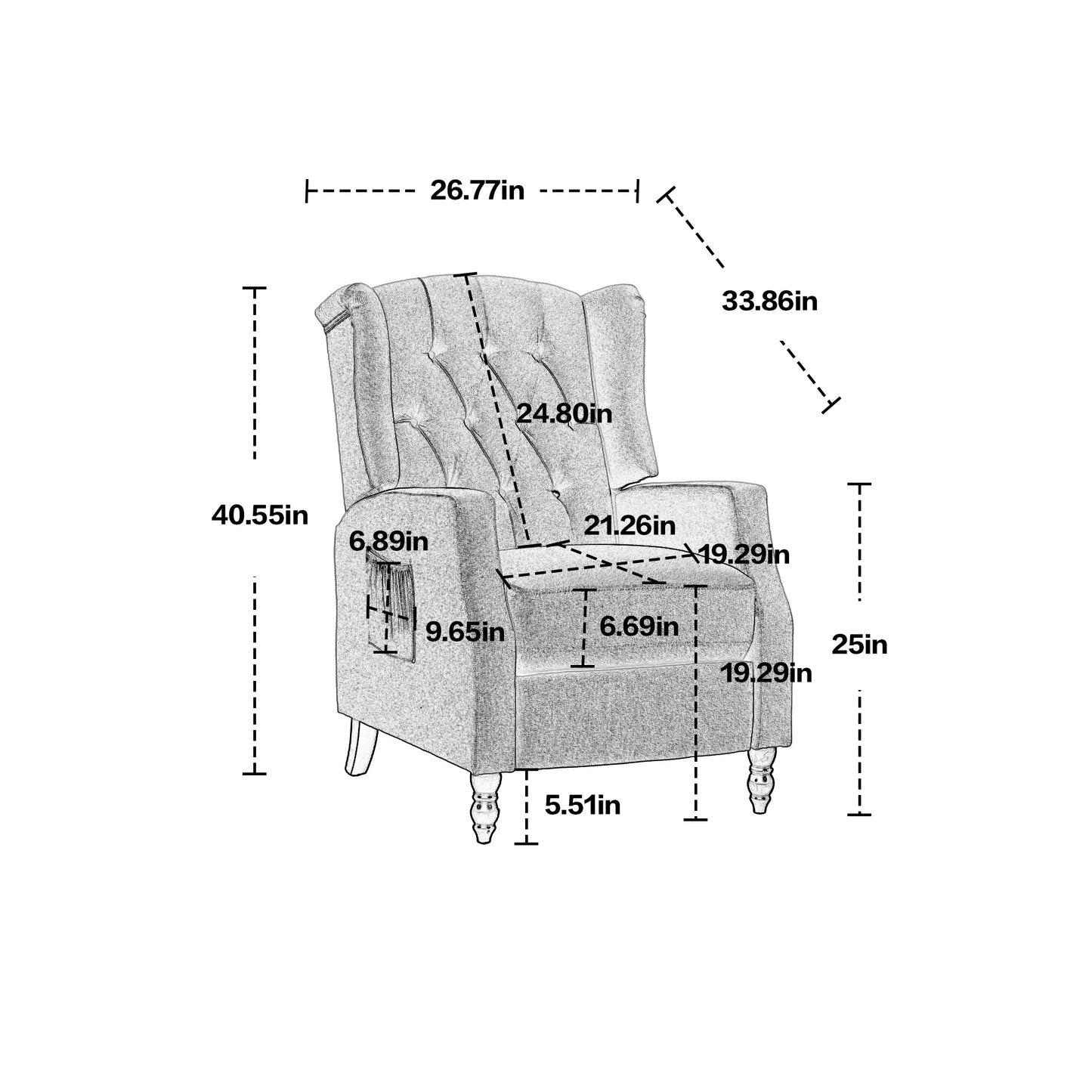 Modern Comfortable Upholstered leisure  chair / Recliner Chair for Living Room