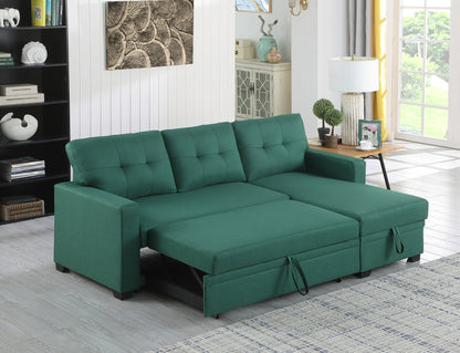 Upholstered Pull out Sectional Sofa with Chaise