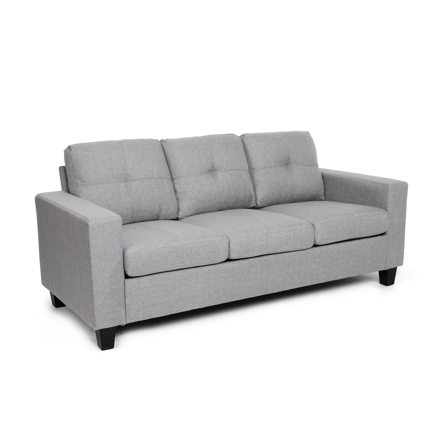 Three-Seater Sofa with Wood Legs