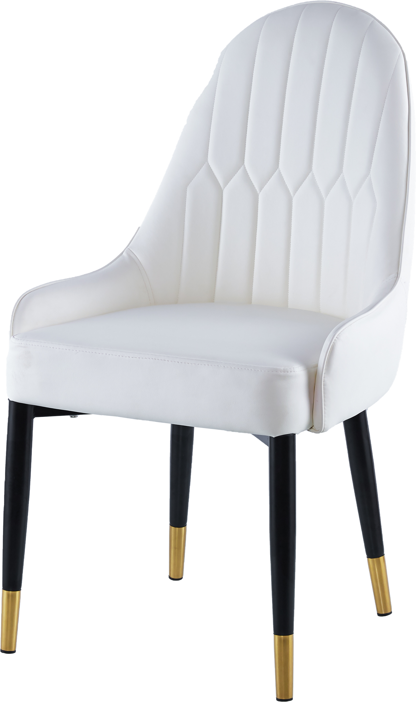 Modern Leather Dining Chair Set of 2, Upholstered Accent Dining Chair, Legs with Black Plastic Tube Plug