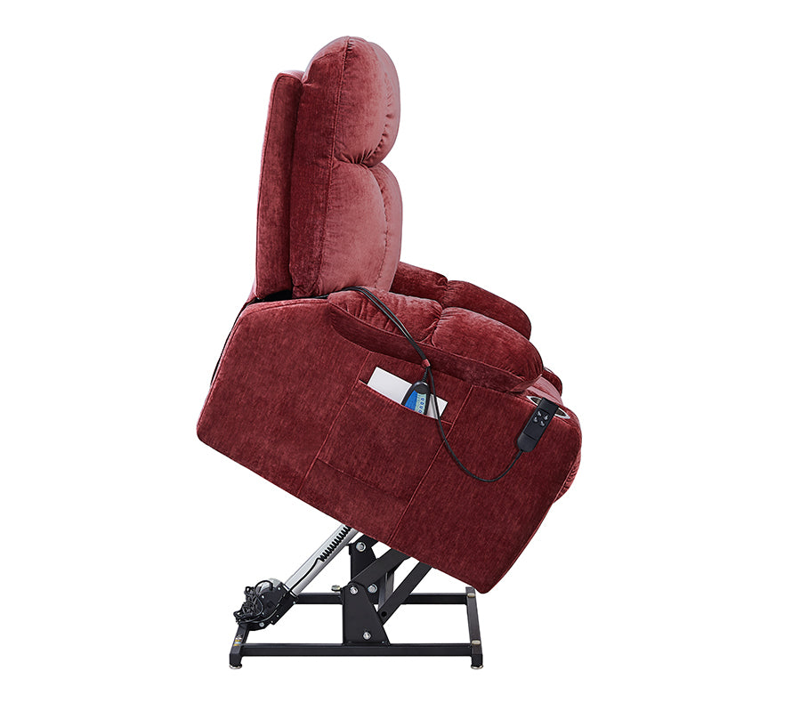 Power Lift Recliner Chair for Elderly Infinite Position Lay Flat 180° Recliner with Heat Massage