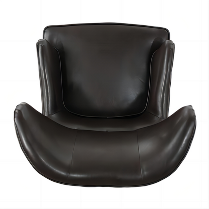 Elegant High Back Chair in Dark Brown PU Leather, Luxurious and Comfortable Design, Dimensions: 31 inches (Length) x 32.75 inches (Width) x 41.25 inches (Height)