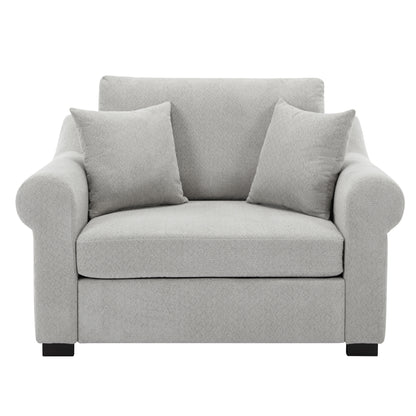 Modern Chenille Oversized Armchair, Accent Chair, Single Sofa for Bedroom, Living Room,44.5" Wide, Light Grey