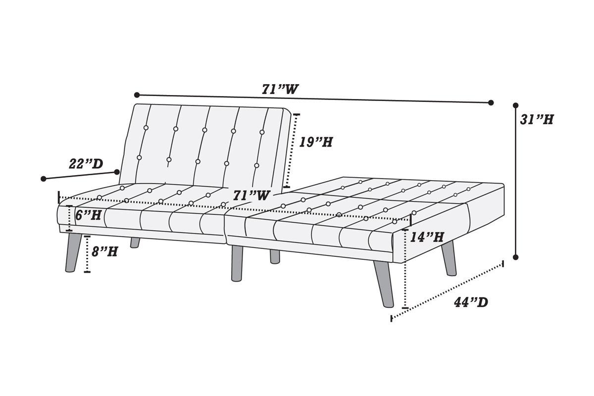 ADJUSTABLE SOFA in Black Faux Leather