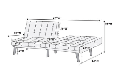 ADJUSTABLE SOFA in Black Faux Leather