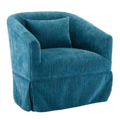 360-degree Swivel Accent Armchair Linen Blend Green