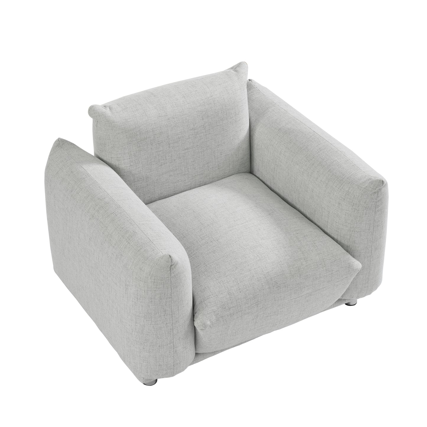 Fabric Accent Cotton Linen Chair Single Sofa 42"W Accent Chair for Bedroom Living room Apartment, Light Grey