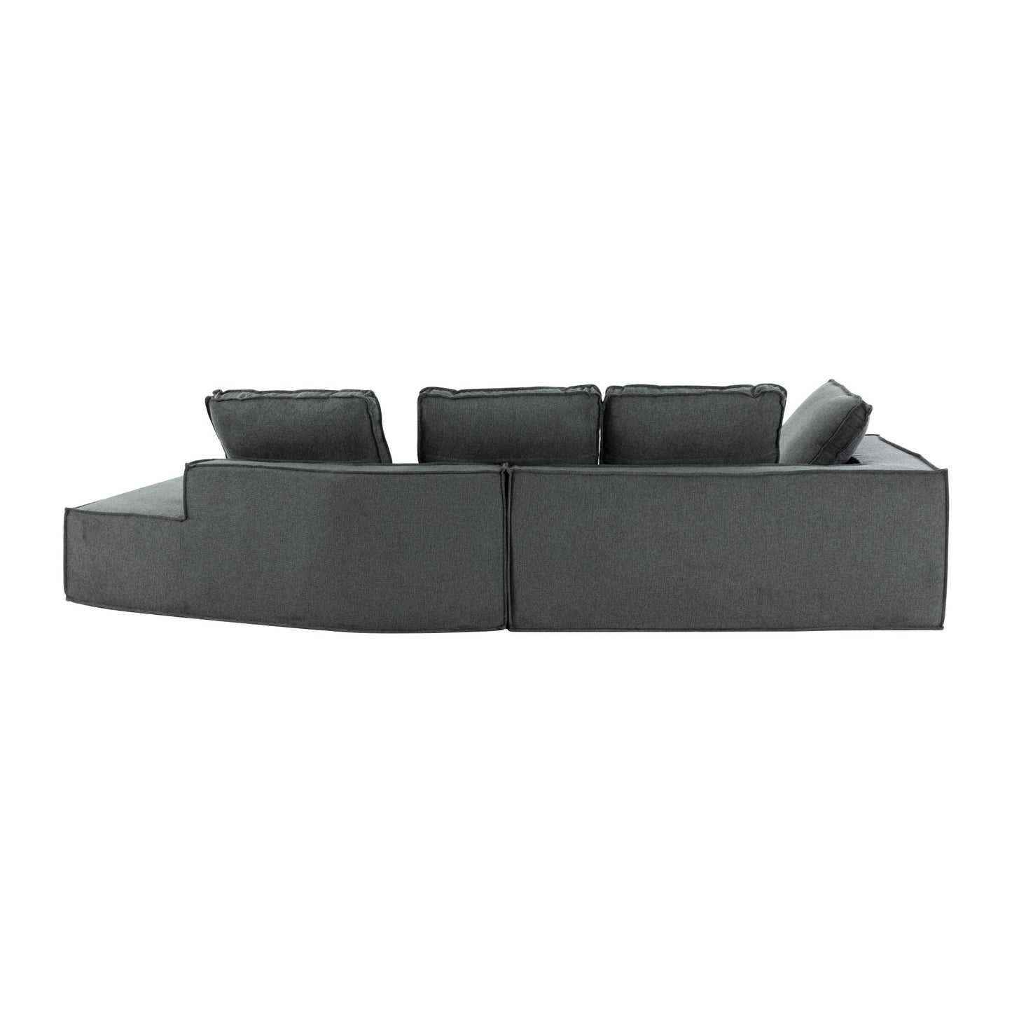 125" Stylish Chaise Lounge Modern Indoor Lounge Sofa Sleeper Sofa with Clean Lines for Living Room, Grey