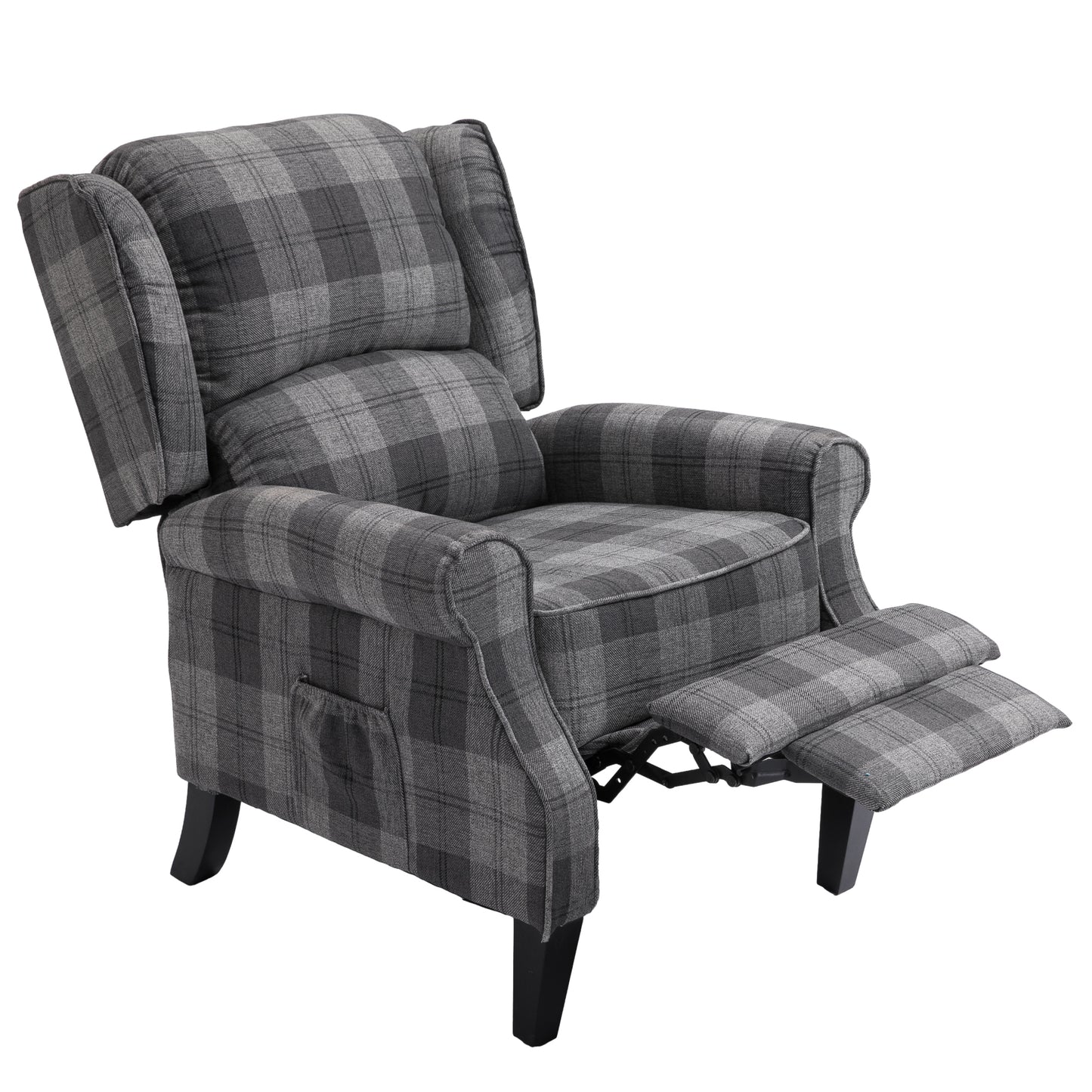 Armchair Sofa Comfortable Upholstered leisure chair / Recliner Chair for Living Room(Grey Check)