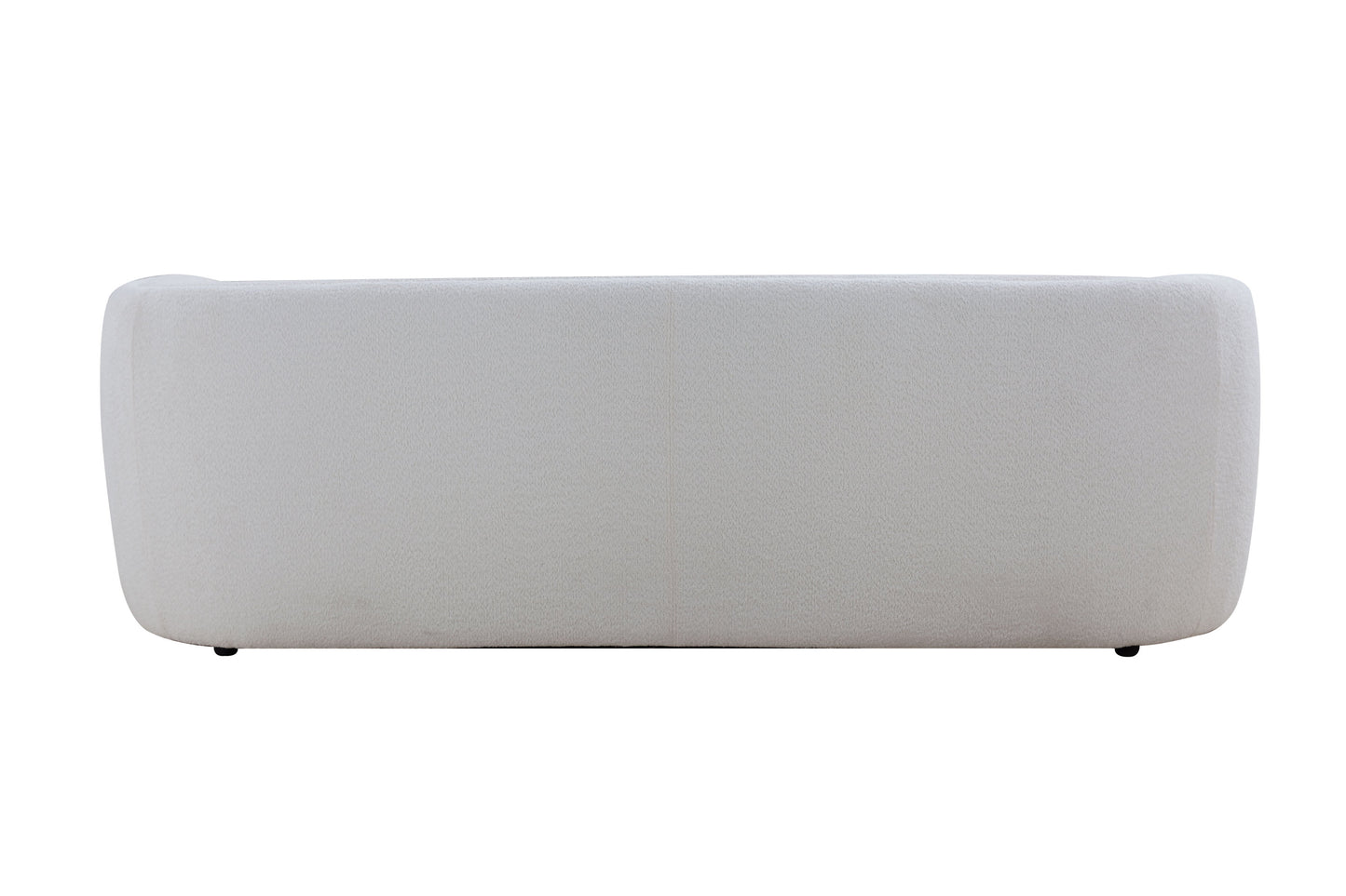 Mid Century Modern Curved Living Room Sofa, 3-Seat Boucle Fabric Couch for Bedroom, Office, Apartment, White