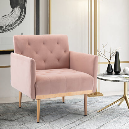 Accent Chair,leisure single sofa with Rose Golden feet