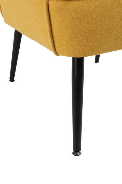 Modern Mid Century Chair Linen Sherpa Armchair for Living Room Bedroom Office Easy Assemble(Yellow)