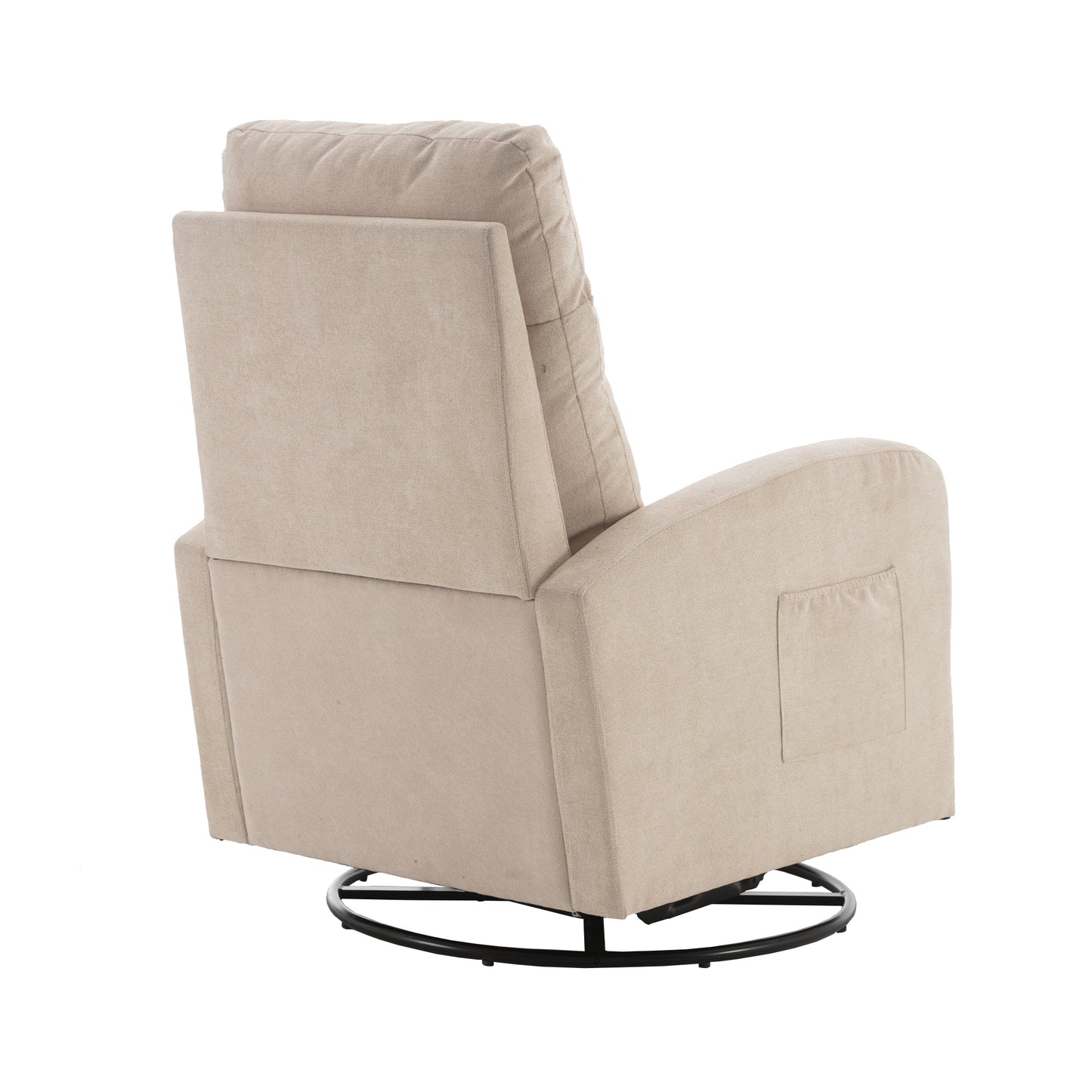 Upholstered Swivel Glider.Rocking Chair for Nursery in Beige.Modern Style One Left Bag