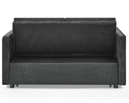 Loveseats Sofa Bed with Pull-out Bed,Adjsutable Back and Two Arm Pocket,Black (54.5"x33"x31.5")