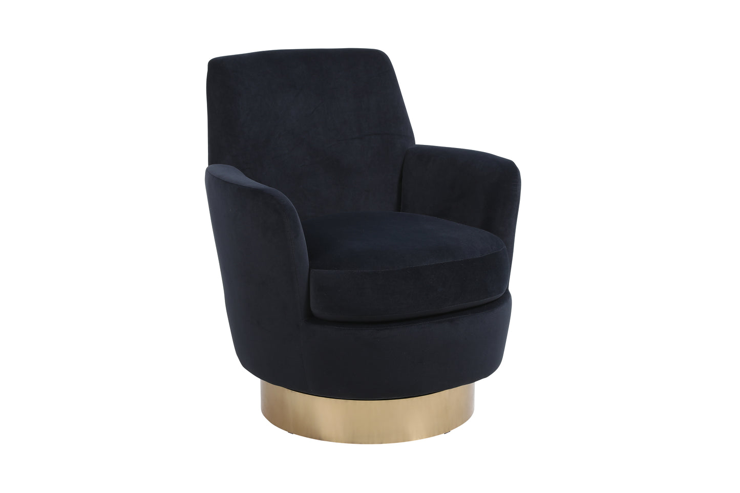 Velvet Swivel Barrel Chair, Swivel Accent Chairs Armchair for Living Room, Reading Chairs for Bedroom Comfy, Round Barrel Chairs with Gold Stainless Steel Base