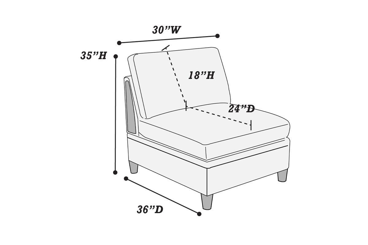 Contemporary Living Room Furniture 7pc Sectional Sofa Set Steel Dorris Fabric Couch 4x Wedges 2x Armless Chair And 1x Ottomans