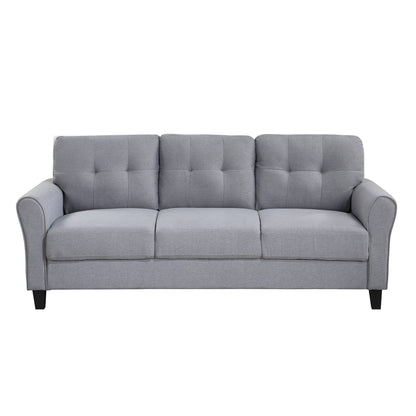 79.9" Modern Living Room Sofa Linen Upholstered Couch Furniture for Home or Office,Light Grey*Blue,(3-Seat)