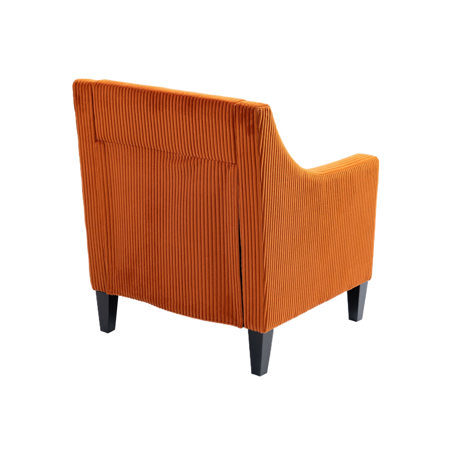 Modern Accent Chair,Upholstered Armchair with Scooped Arms for Bedroom,Apartment,Studio,Office,Waiting Room(Orange Corduroy)