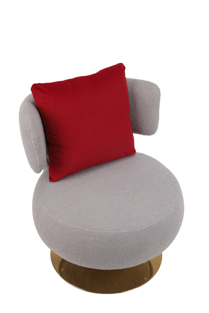 Swivel Accent Chair Armchair, Round Barrel Chair in Fabric for Living Room Bedroom