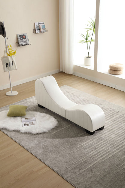 Yoga Chaise Lounge Collection for Stretching & Relaxation Modern Faux Leather Curved Sofa, Modern Faux Leather Curved Sofa, Living Room Bedroom Accent