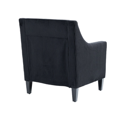 Modern Accent Chair,Upholstered Armchair with Scooped Arms for Bedroom,Apartment,Studio,Office,Waiting Room(Black Corduroy)